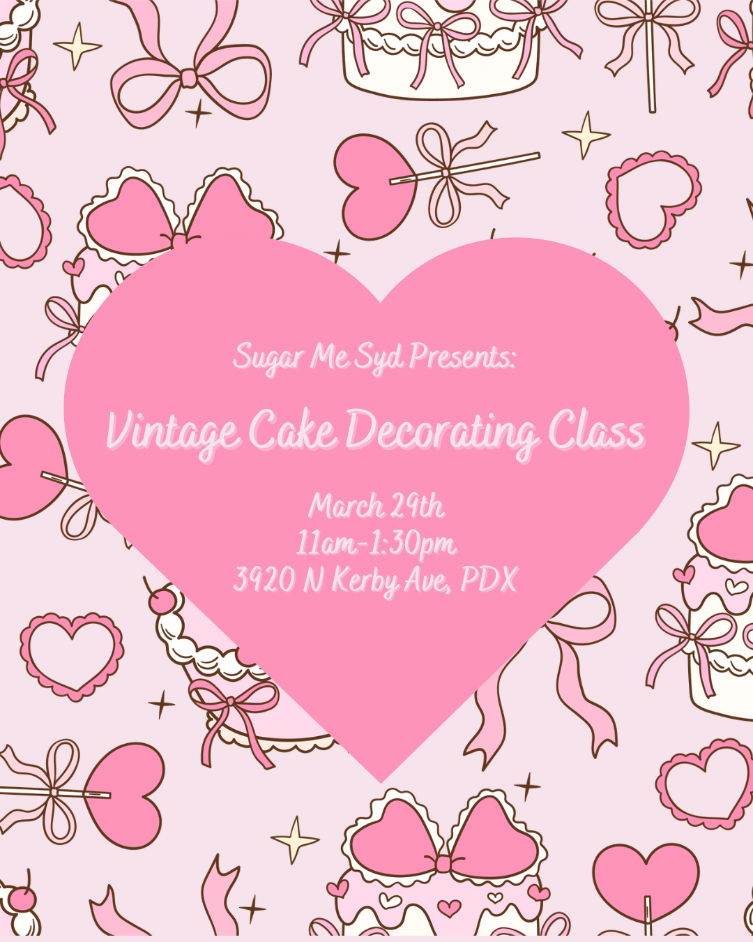 Vintage Cake Decorating Class Tix