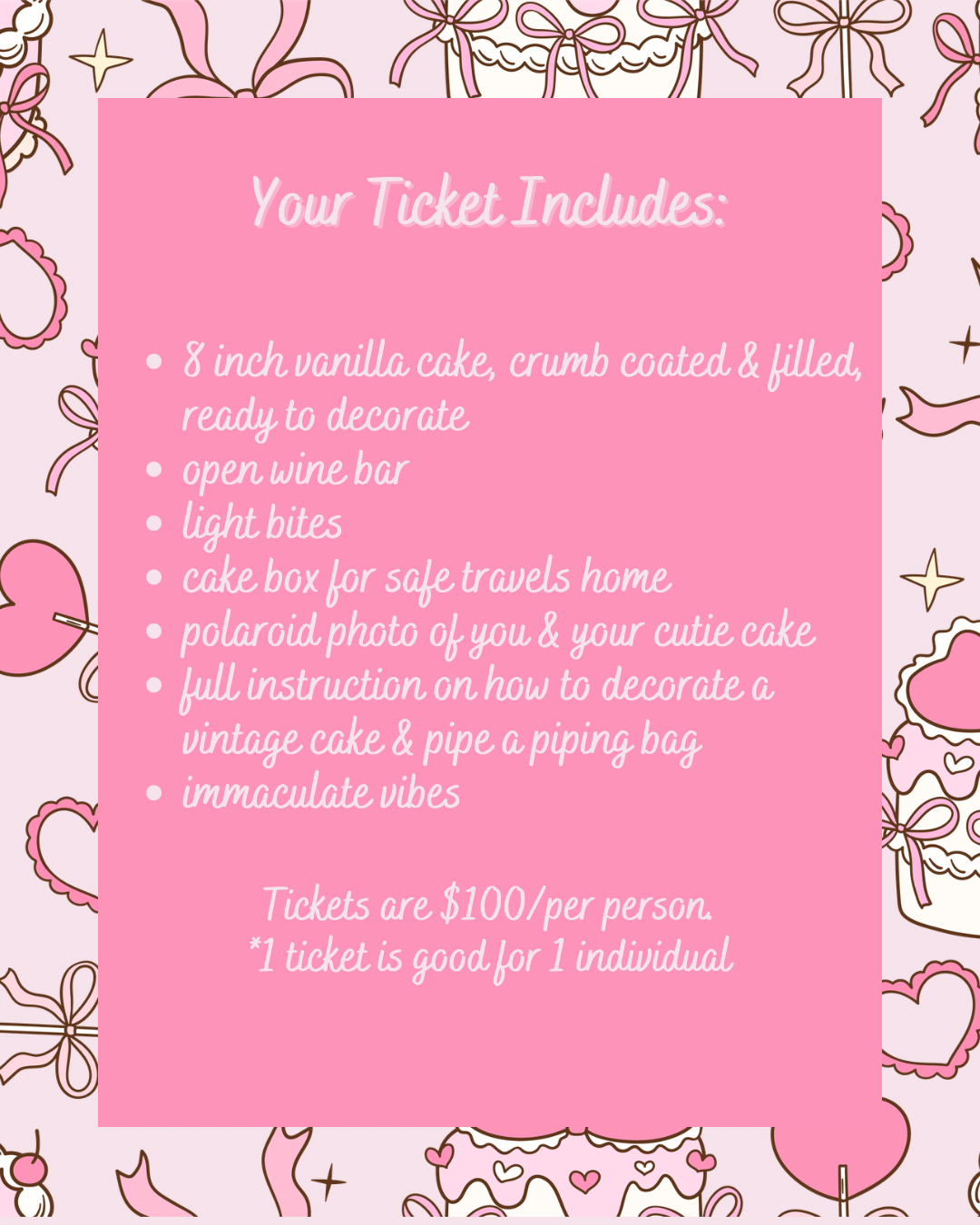 Vintage Cake Decorating Class Tix